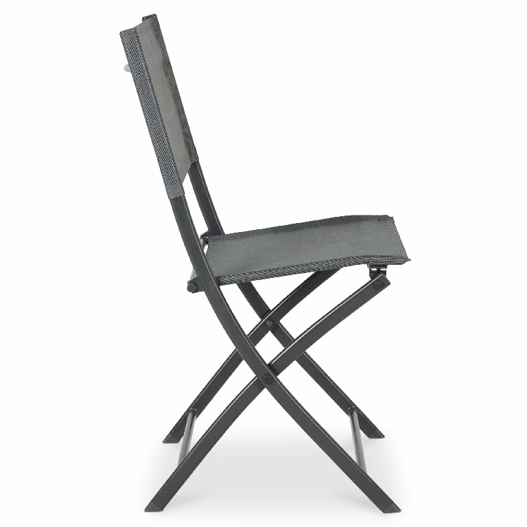 Scaun de gradina, pliabil, gri, otel, 50 x 46.5 x 84.5 cm • Saba