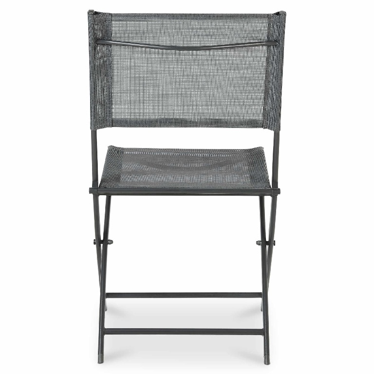 Scaun de gradina GoodHome Saba, pliabil, otel, 50 x 46.5 x 84.5 cm, gri