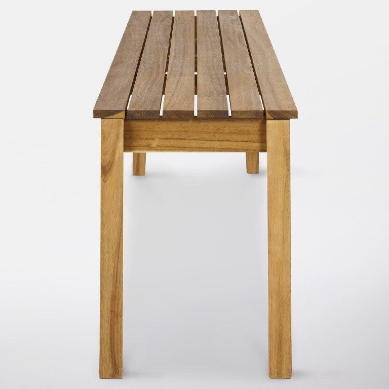 Banca terasa GOODHOME Denia, lemn, 160 x 35.5 x 44 cm, maro