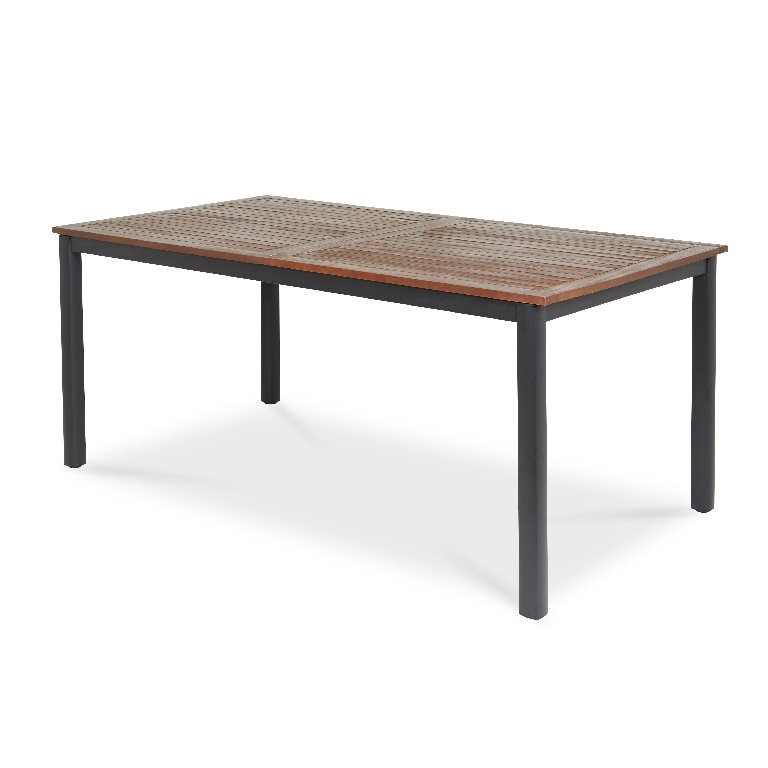 Masa de gradina extensibila, aluminiu si lemn, natur, dreptunghiulara, 6 persoane, 240 x 99 x 74 cm  GoodHome toscana