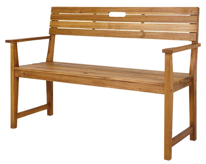 Banca de gradina si terasa Blooma Denia, maro, lemn, 128.5 x 89.7 x 57 cm