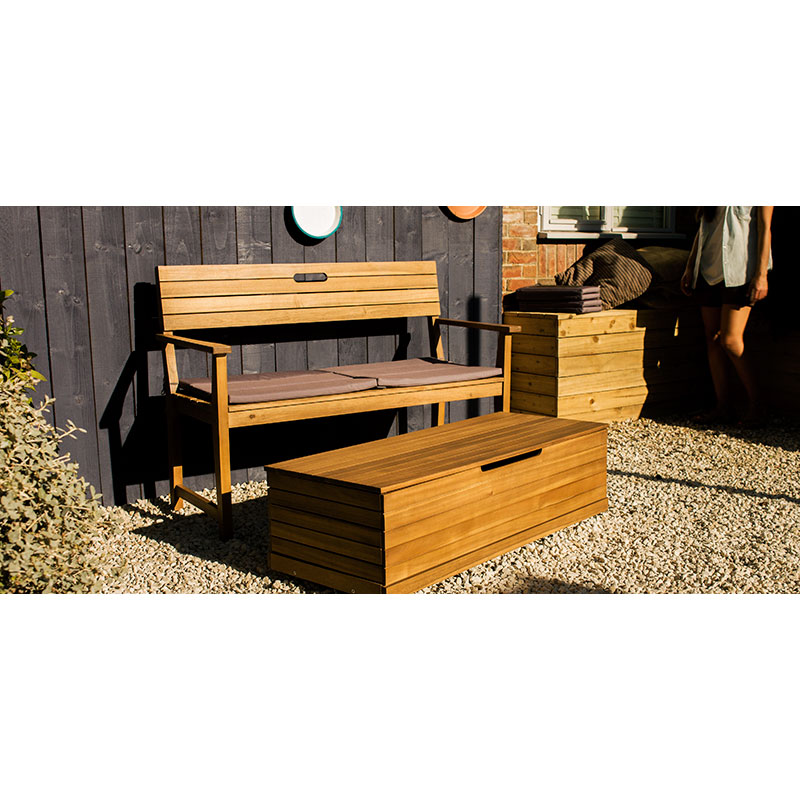 Cutie depozitare GOODHOME, lemn, 115.8 x 46 x 36.2 cm, maro