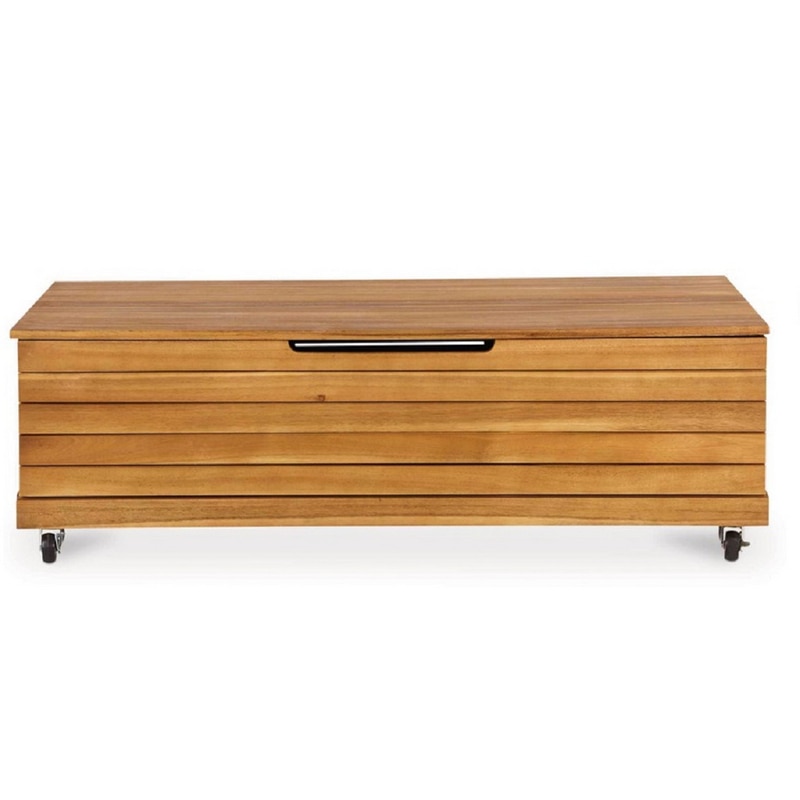 Cutie depozitare exterior, maro, lemn acacia, 115.8 x 46 x 36.2 cm • Blooma Denia
