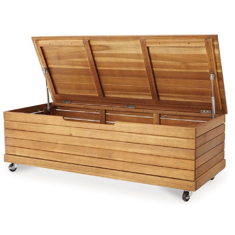 Cutie depozitare exterior, maro, lemn acacia, 115.8 x 46 x 36.2 cm • Blooma Denia