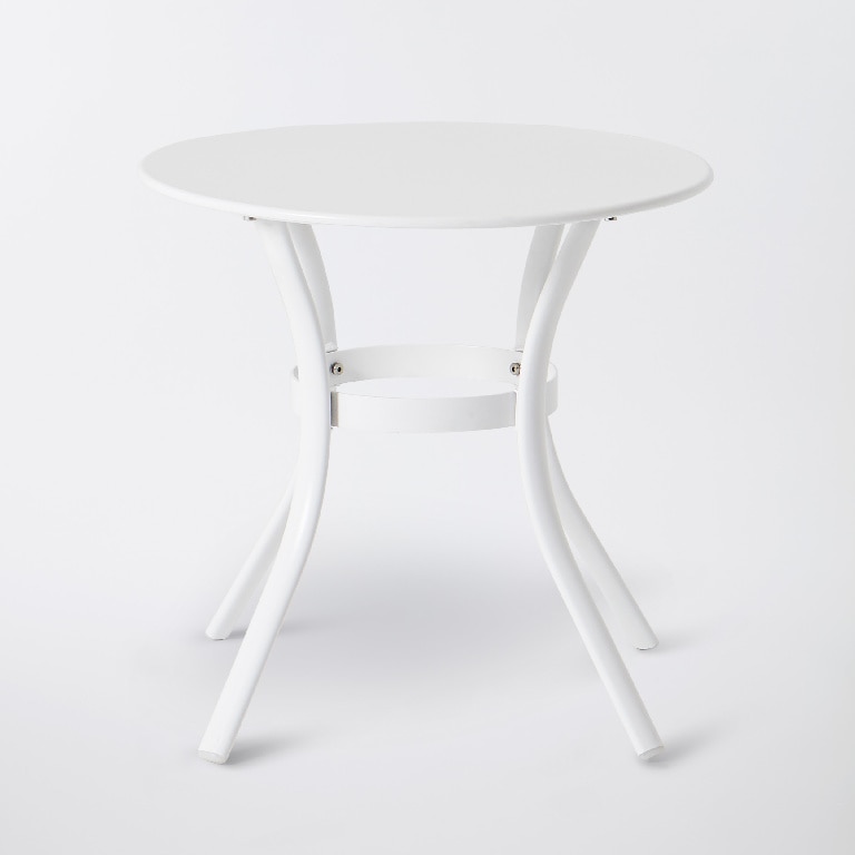 Masa de gradina, otel, alb, rotunda, 4 persoane,50 x 47 cm • GoodHome janeiro