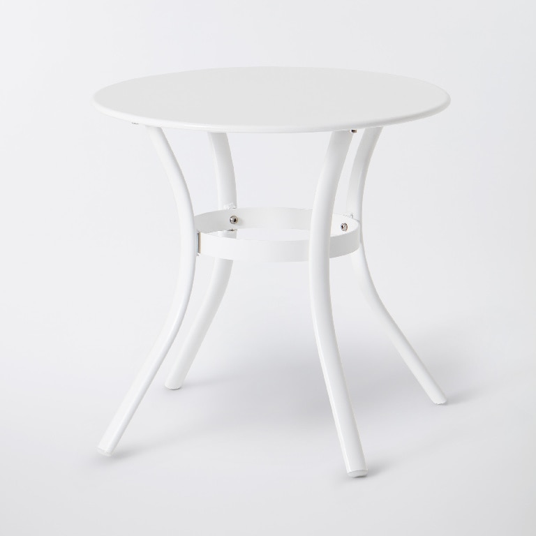 Masa de gradina, otel, alb, rotunda, 4 persoane,50 x 47 cm • GoodHome janeiro