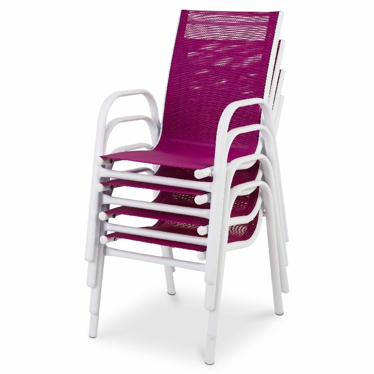 Scaun de gradina, pentru copii, roz, otel/poliester, 51 x 43 x 70 cm  Blooma Janeiro