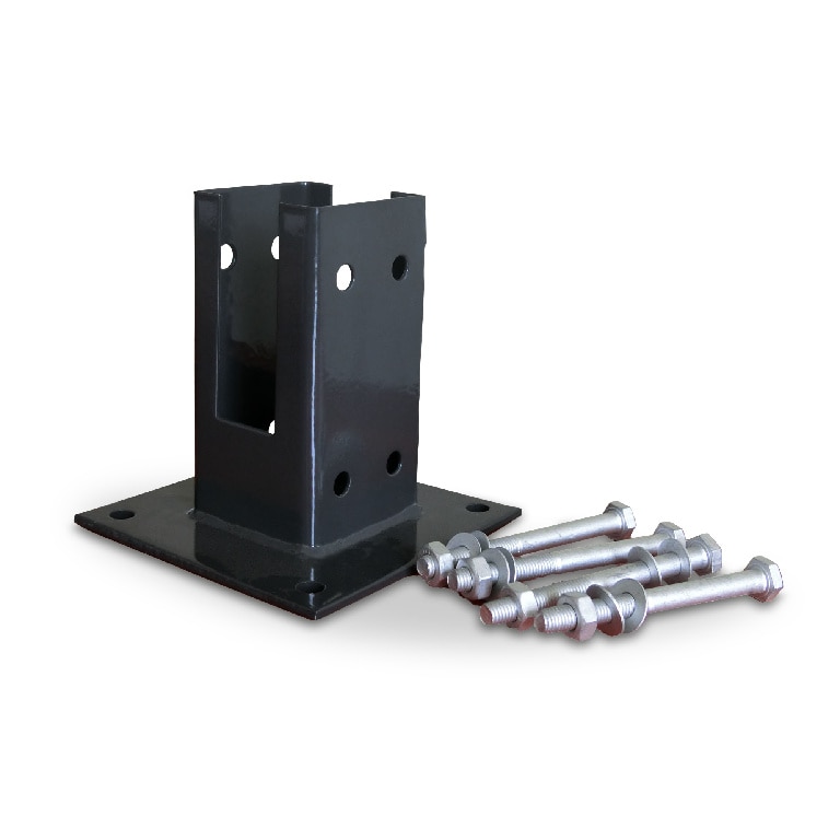 Baza de stalp din lemn pentru fixare gard, 7 x 7 cm, gri  GoodHome Neva