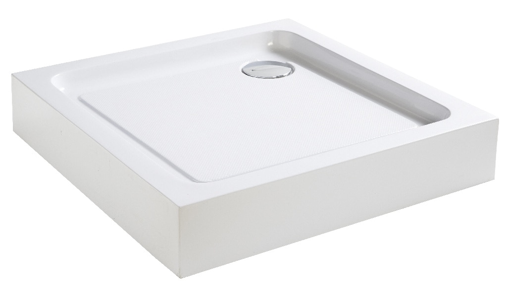 Cadita dus Cooke & Lewis Lagan, patrata, ABS si acril, 80 x 80 x 15 cm, alb