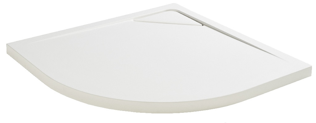 Cadita dus Cooke & Lewis Helgea, semirotunda, compozit, 90 x 90 x 4.5 cm, alb