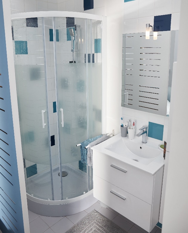 Inchidere dus semirotunda, 80 x 80 x 190 cm, alb  GoodHome Onega