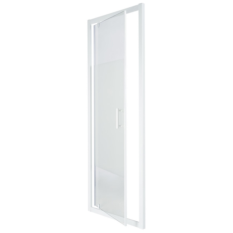 Usa pentru dus, pivotanta, aluminiu si sticla, alb, 90 x 190 cm  Good Home Onega