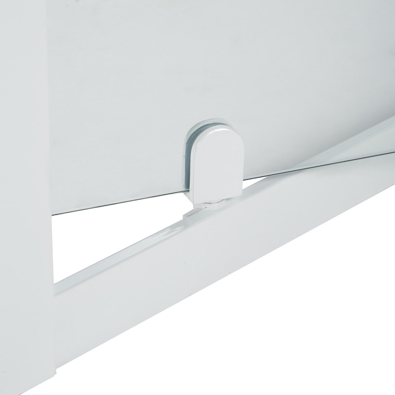 Usa pentru dus, pivotanta, aluminiu si sticla, alb, 90 x 190 cm  Good Home Onega