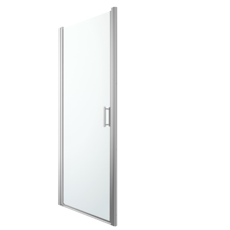 Usa dus pivotanta GoodHome Beloya, aluminiu, 90 x 195 cm, sticla securizata 8mm, profil crom