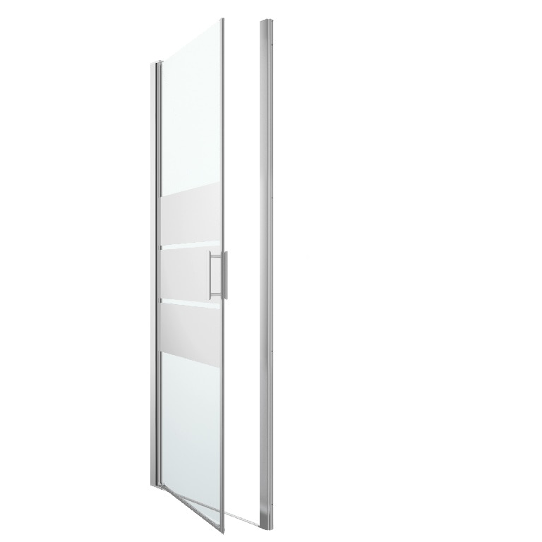 Usa pentru dus, pivotanta, aluminiu si sticla, cromat, sistem deschidere exterior, 80 x 195 cm  Good Home Beloya