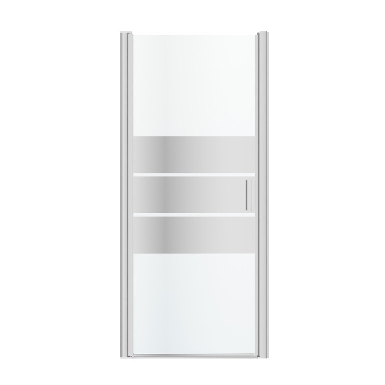 Usa dus pivotanta GoodHome Beloya, aluminiu, 90 x 195 cm, sticla oglinda, profil crom