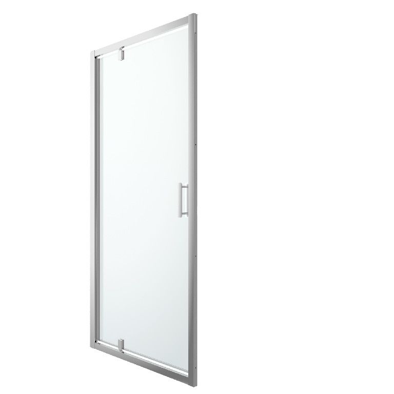 Usa pentru dus, 100 x 195 cm, semi-pivotanta, aluminiu si sticla, cromat  GoodHome Beloya