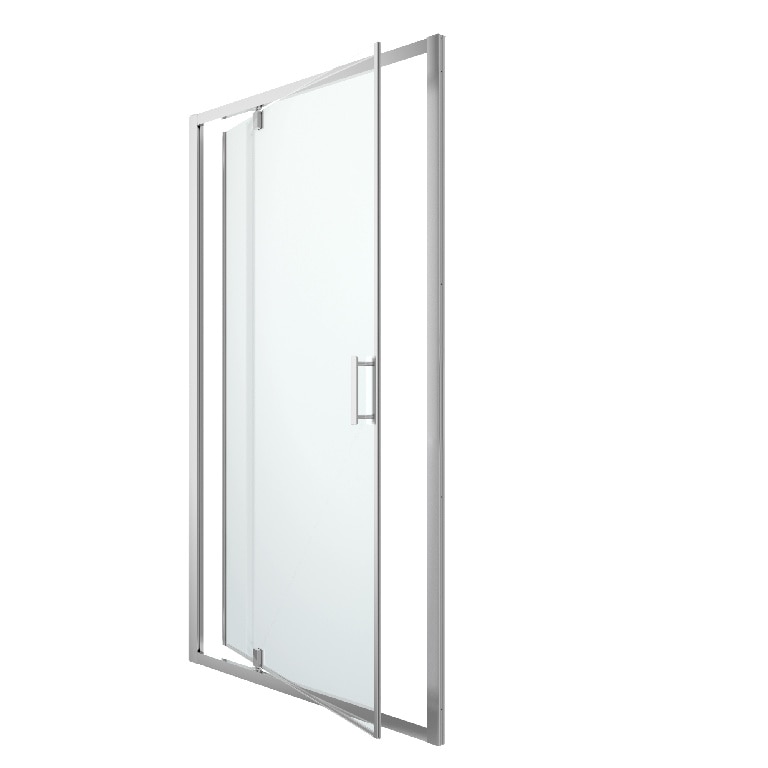 Usa dus pivotanta GoodHome Beloya, aluminiu, sticla securizata 8mm, 120 x 195 cm, crom