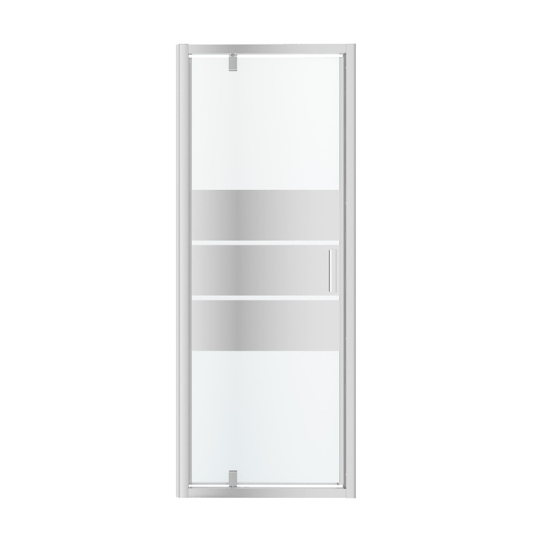 Usa dus pivotanta GoodHome Beloya, aluminiu, sticla oglinda, 80 x 195 cm, crom