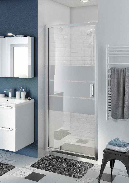 Usa pentru dus, pivotanta, aluminiu si sticla, cromat, 90 x 195 cm • Good Home Beloya