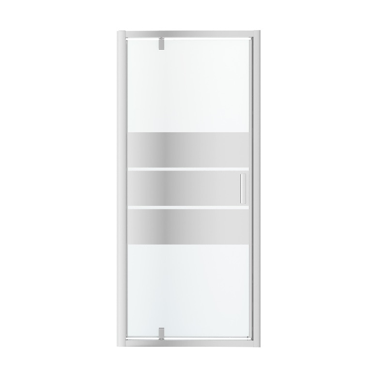Usa dus pivotanta GoodHome Beloya, aluminiu, 90 x 195 cm, sticla oglinda, profil crom