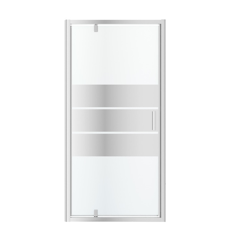 Usa dus pivotanta GoodHome Beloya, aluminiu, 100 x 195 cm, sticla oglinda, profil crom