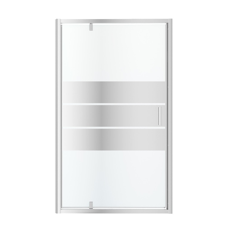 Usa dus pivotanta GoodHome Beloya, aluminiu, sticla oglinda, 120 x 195 cm, crom