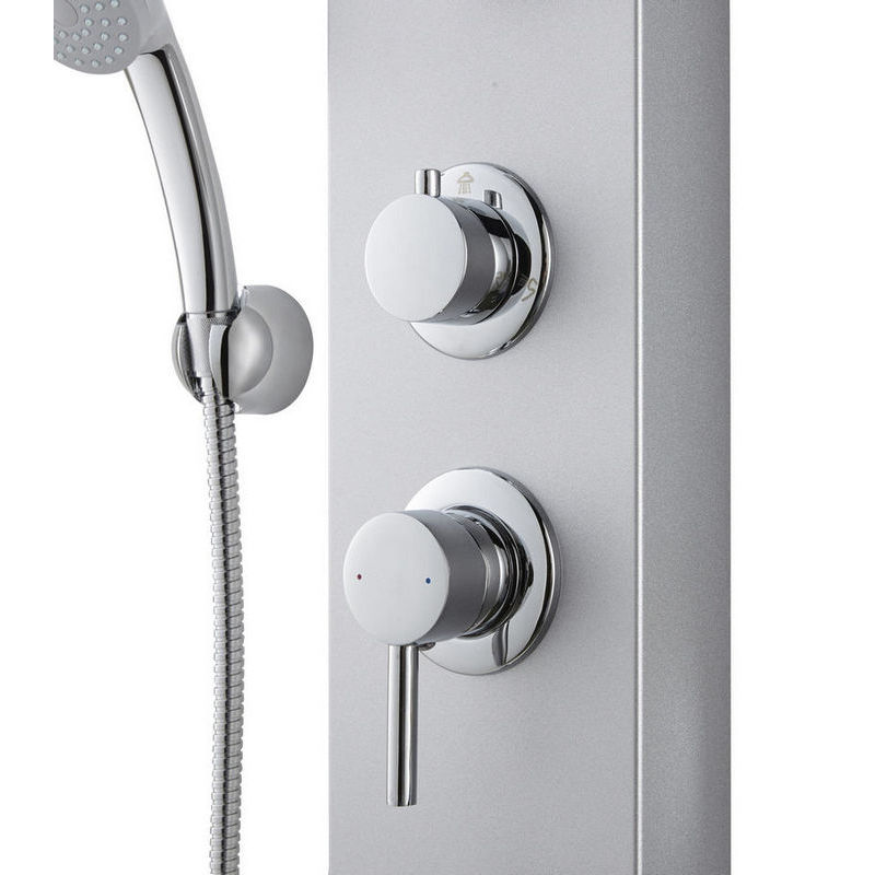 Panel de dus COOKE & LEWIS Halola, hidromasaj, 120 cm, gri