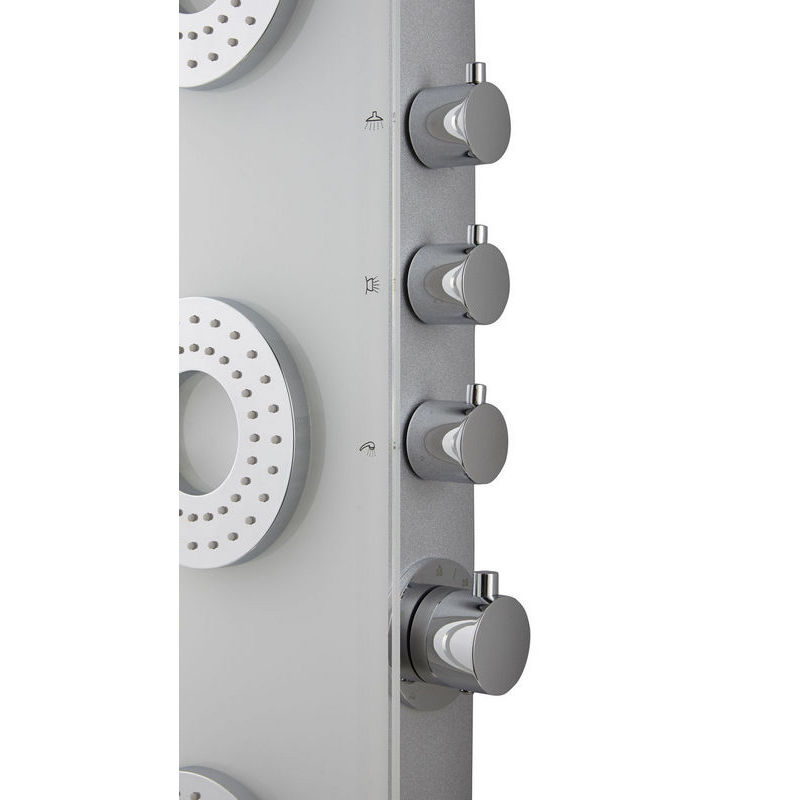 Panel dus COOKE & LEWIS Kella, termostat, hidromasaj, 3 functii, alb