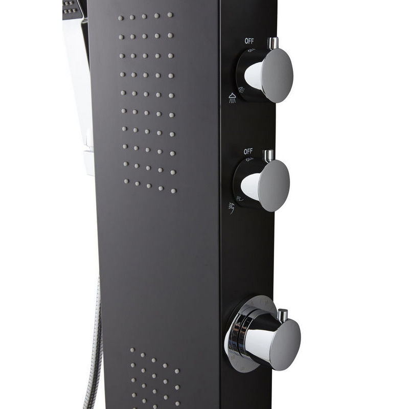 Panel de dus, negru, aluminiu • Cooke & Lewis