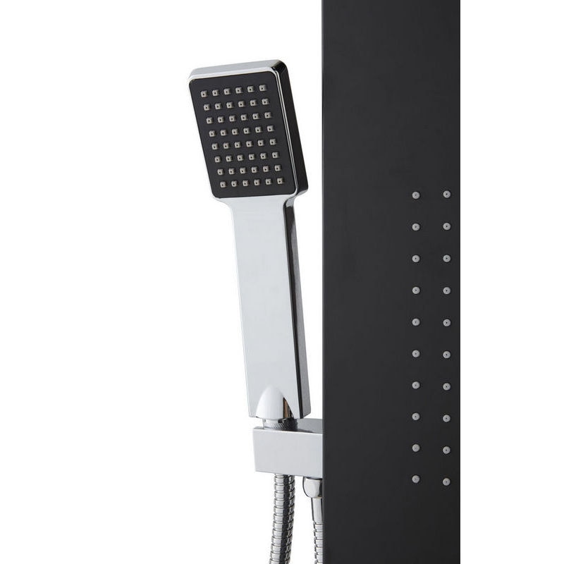 Panel de dus, negru, aluminiu • Cooke & Lewis