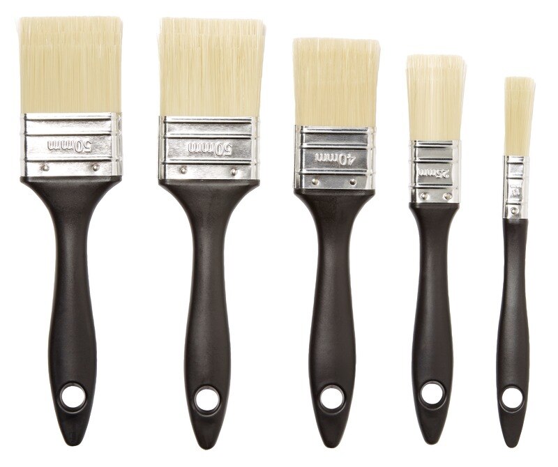 Set 5 pensule, negre, 1.3/2.5/4/5 cm