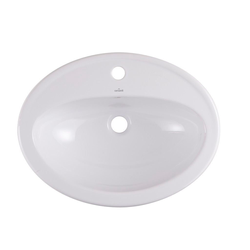 Lavoar oval, alb, 53.5 cm, montare pe blat  Cersanit Turso