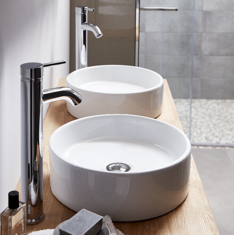 Lavoar pe blat GOODHOME Scalea, ceramica, 35 cm, alb lucios