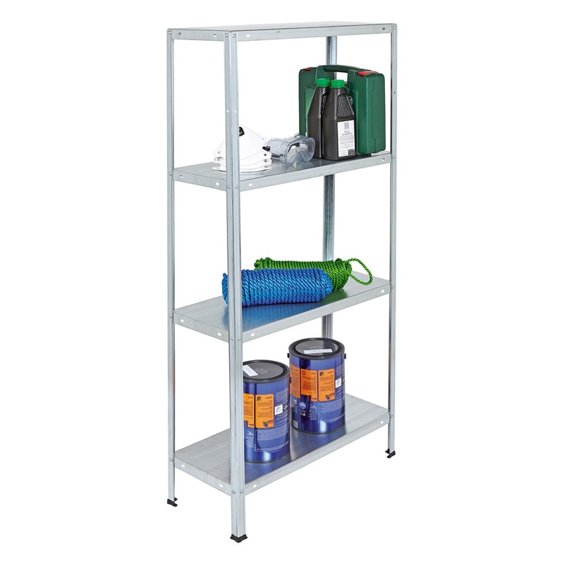 Raft metalic Arly, 4 polite, gri, 140 x 70 x 30 cm