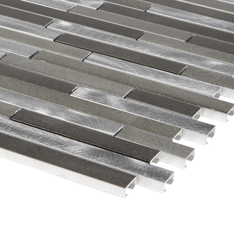 Mozaic interior, gri, aluminiu, dreptunghiular, 30 x 30.4 cm x 8 mm  GoodHome Naplo