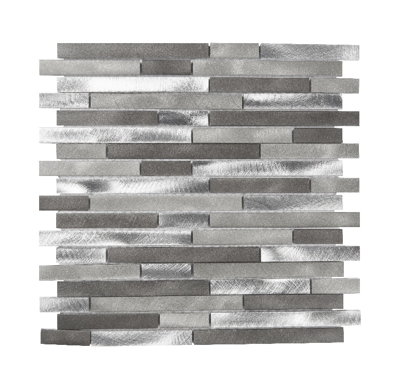 Mozaic interior, gri, aluminiu, dreptunghiular, 30 x 30.4 cm x 8 mm  GoodHome Naplo