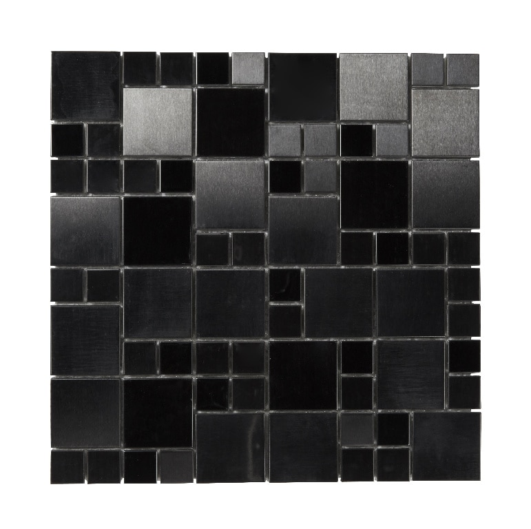 Mozaic interior, negru, otel inoxidabil, patrata, 30 x 30 cm x 8 mm  GoodHome Tourino
