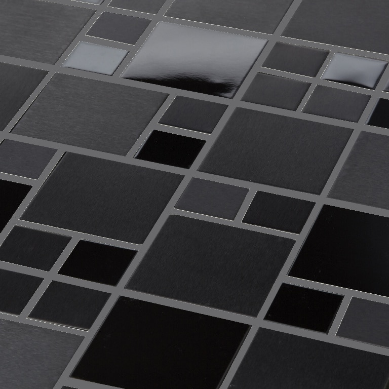 Mozaic interior, negru, otel inoxidabil, patrata, 30 x 30 cm x 8 mm  GoodHome Tourino
