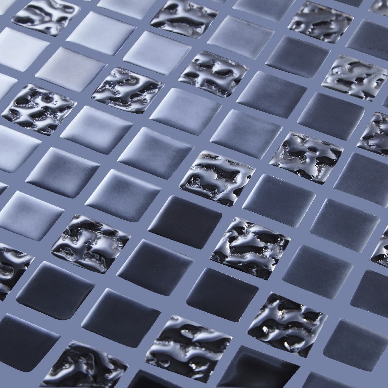 Mozaic interior, negru, sticla, patrat, 30 x 30  cm x 4 mm  Flourencia