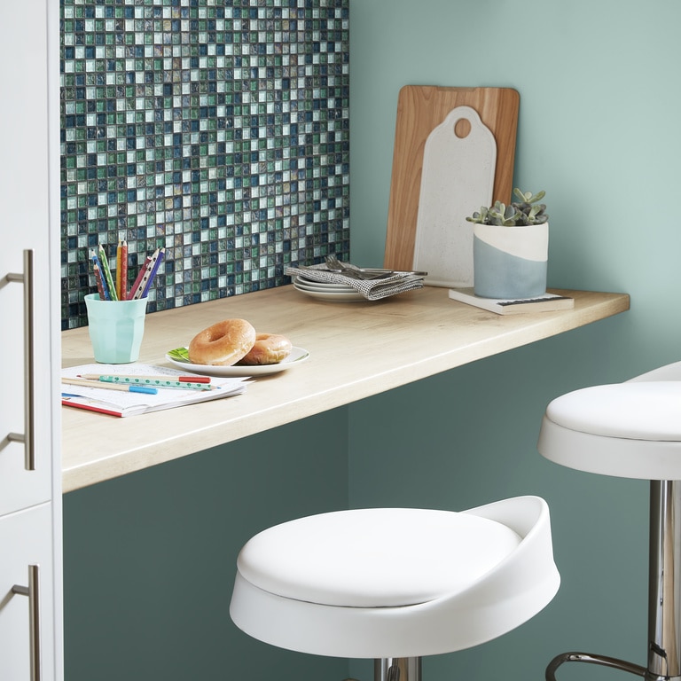 Mozaic interior, verde, sticla, patrat, 30.6 x 30.6 cm x 8 mm  GoodHome Bressia