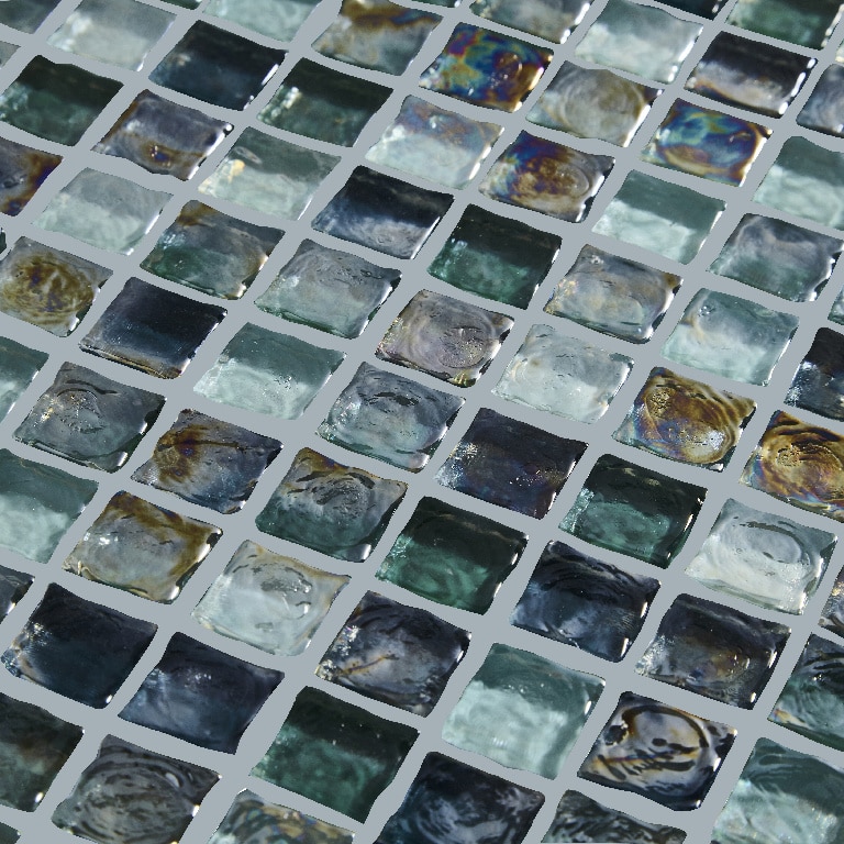 Mozaic interior, verde, sticla, patrat, 30.6 x 30.6 cm x 8 mm  GoodHome Bressia