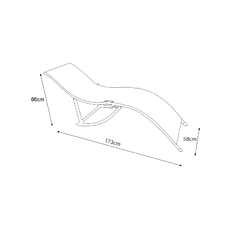 Sezlong pliabil de gradina/terasa, gri, 200 x 58 x 65 cm • Blooma Papaya