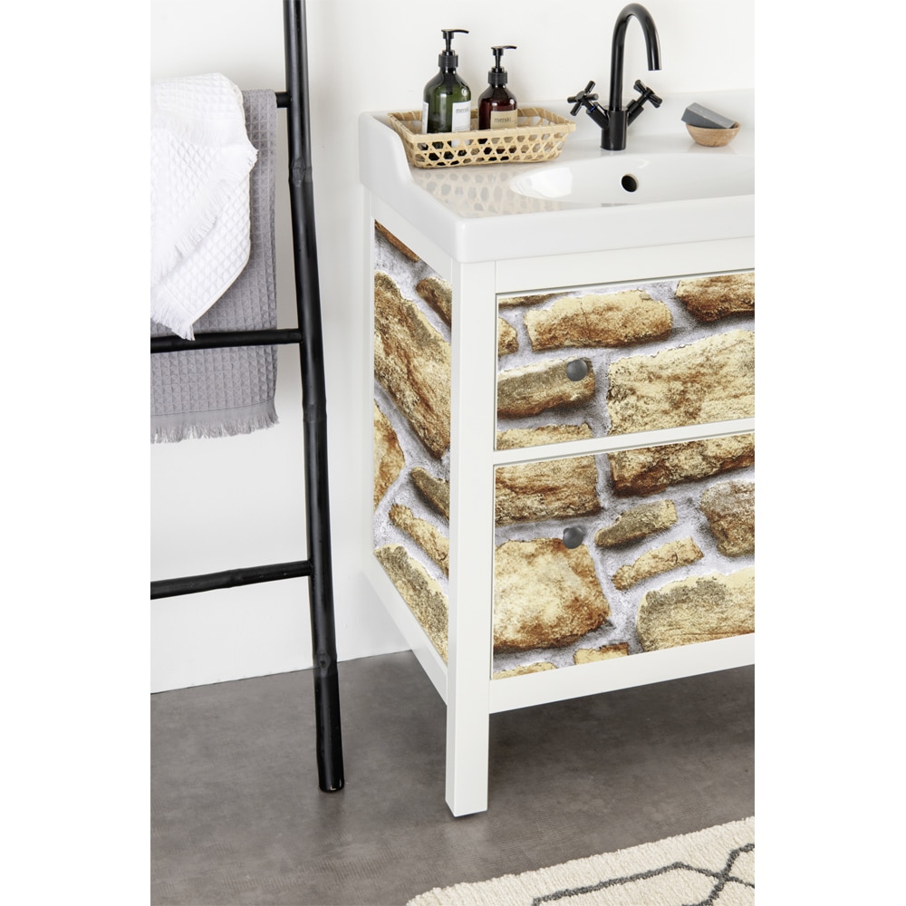 Autocolant VENILIA Pietre, PVC, 67.5 x 100 cm, maro