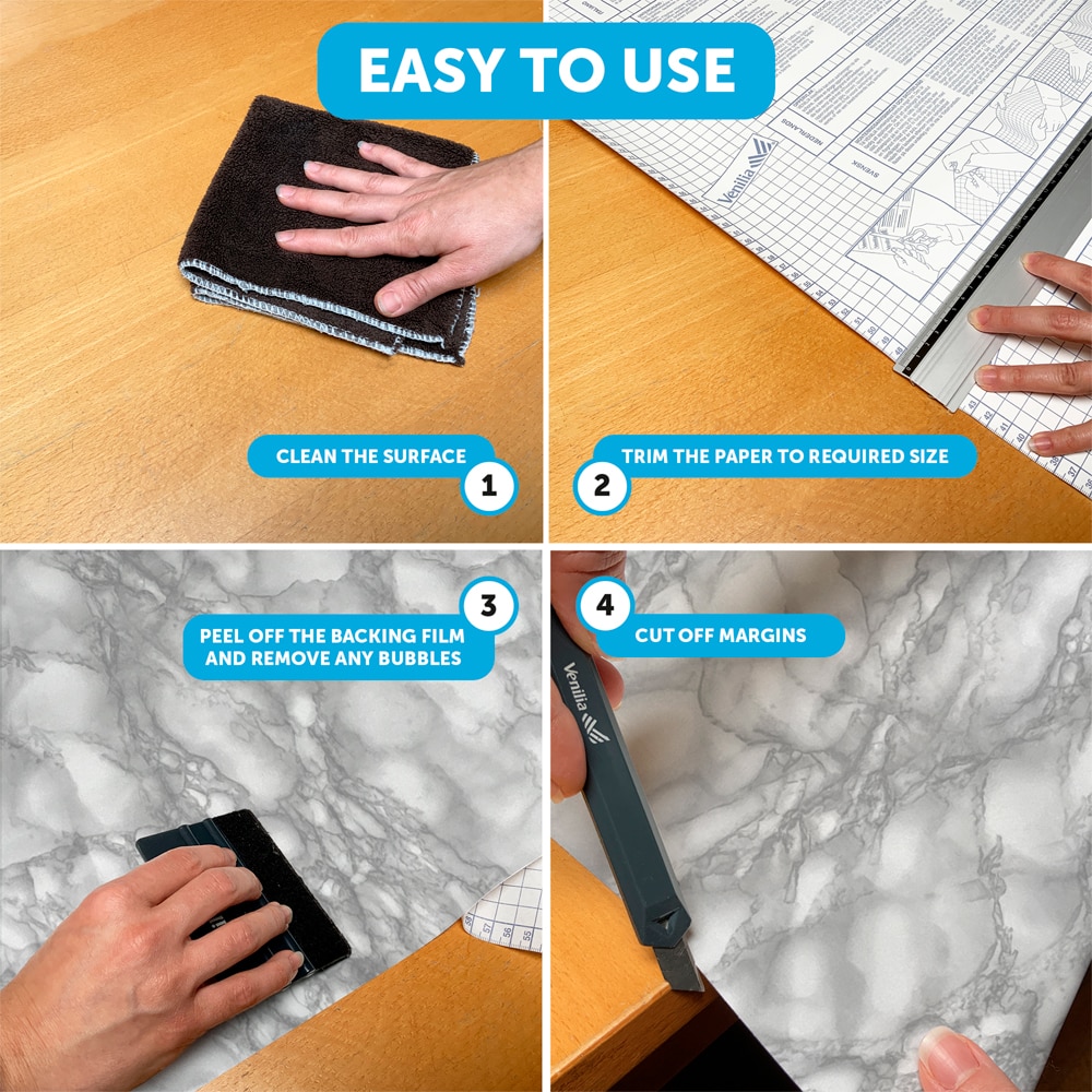 Autocolant VENILIA Marmura, PVC, 45 x 100 cm, gri