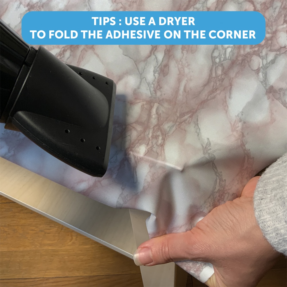 Autocolant VENILIA Marmura, PVC, 45 x 100 cm, roz