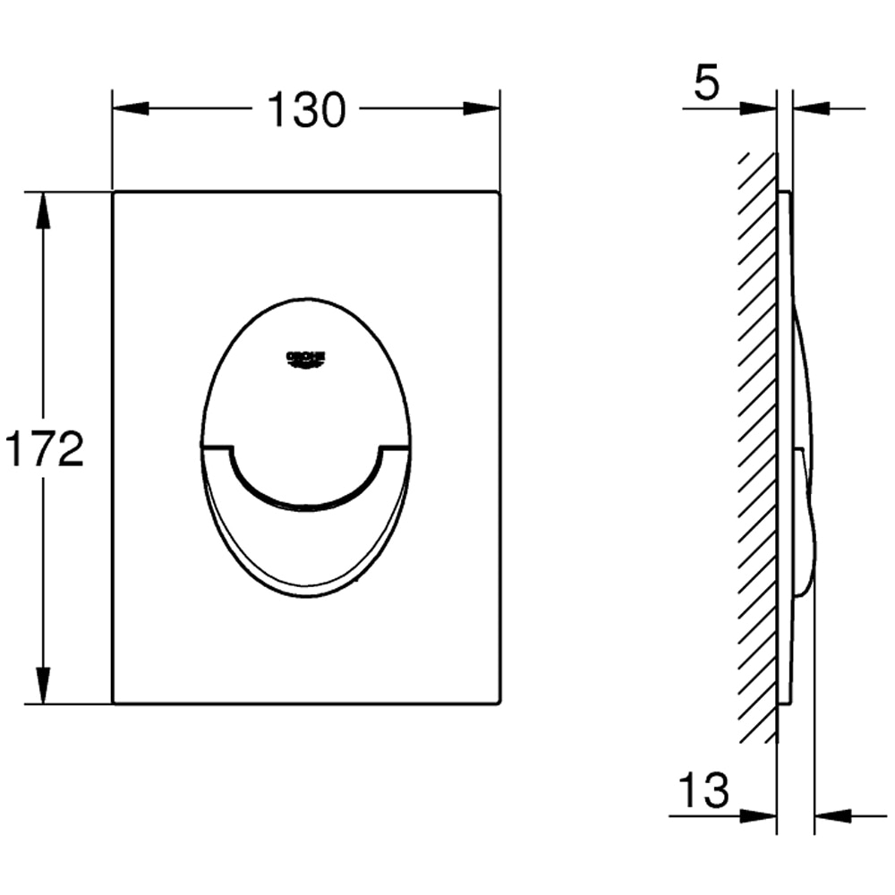 Clapeta actionare GROHE Skate Air S 37965000, dubla actionare, crom