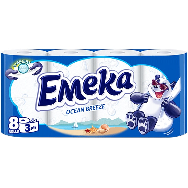 Hartie igienica EMEKA Ocean Breeze, 3 straturi, 8 role
