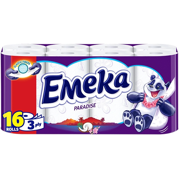 Hartie igienica EMEKA Paradise, 3 straturi, 16 role