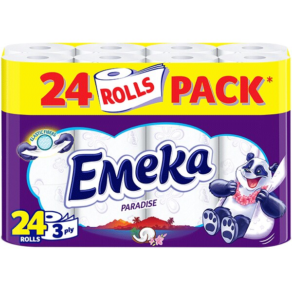 Hartie igienica EMEKA Paradise, 3 straturi, 24 role